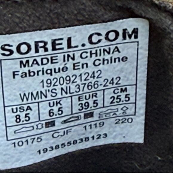 Sorel Women's Joan Of Arctic Wedge II Velvet Tan Leather Zip Bootie Size 8.5 - Picture 13 of 16